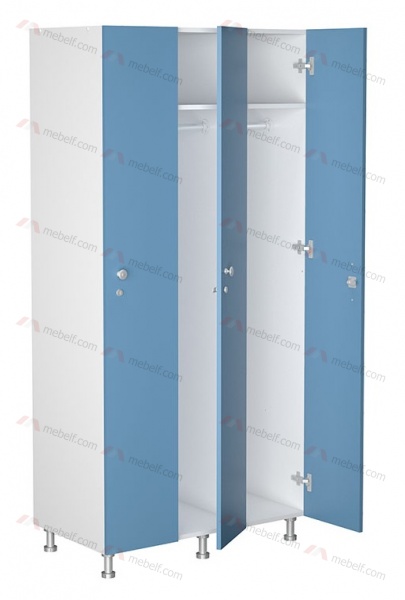 Шкаф для раздевалок WL 31-90 голубой/белый фото. Фото N2
